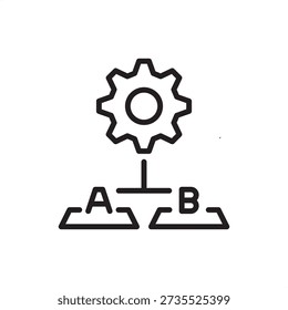 Project sitemap icon symbolizing information architecture and UX planning, representing website blueprints, hierarchical navigation flows, site structure diagrams, and digital project management logic
