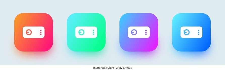 Project solid icon in square gradient colors. Multimedia signs vector illustration.