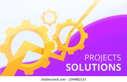 Project solution concept banner. Cartoon illustration of project solution vector concept banner for web design