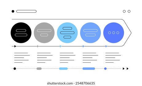 Project stages. Progress bar and timeline. Infographic element. Flat graphics. Presentation slide template. Vector file.