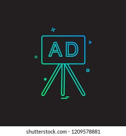 project stand chart paper icon vector design