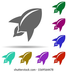 Project start in multi color style icon. Simple glyph, flat vector of software development icons for ui and ux, website or mobile application