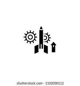 Project startup black icon concept. Project startup flat  vector symbol, sign, illustration.