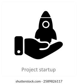 Project Startup and launch icon concept