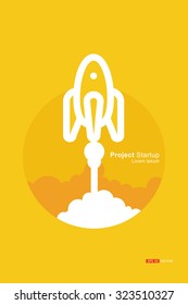 Project Startup, launch project, innovation startup, launching ideas, Agent, meaning, symbols, logos, trademarks, Vector eps 10