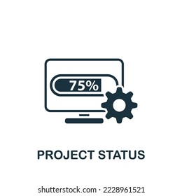 Project Status icon. Monochrome simple Project Planning icon for templates, web design and infographics