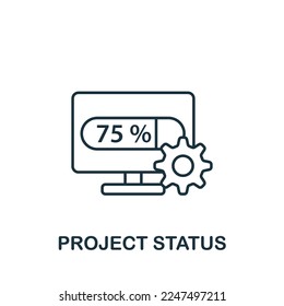 Project Status icon. Monochrome simple Project Planning icon for templates, web design and infographics