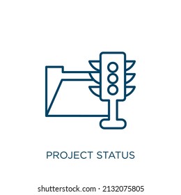 Project Status Icon. Thin Linear Project Status Outline Icon Isolated On White Background. Line Vector Project Status Sign, Symbol For Web And Mobile