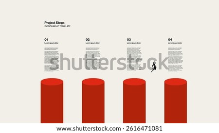 Project Steps Business Infograhic Template Vector Concept. Minimal Design Illustration, Presentation Layout. Eps10