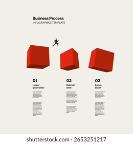 Modelo de Infográfico de Etapas do Projeto com Colunas de Crescimento. Ilustração de vetor eps10 editável.