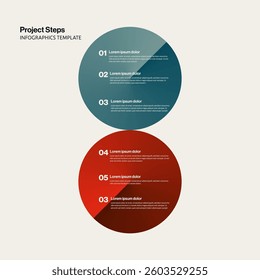 Project Steps and Milestones Infographics and Presentation Template. Editable eps10 vector, minimal design illustration.