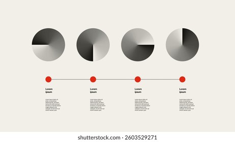 Project Steps and Milestones Infographics and Presentation Template. Editable eps10 vector, minimal design illustration.