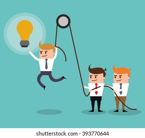 Project and Strategy design, businessman cartoon concept