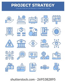 Symbole für Projektstrategien. 25 wichtige Symbole für die Unternehmensplanung