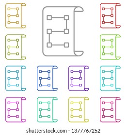 project, strategy multi color icon. Simple thin line, outline vector of Web Design Development icons for UI and UX, website or mobile application