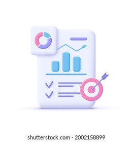 Project task management and effective time planning tools. Project development icon. 3d vector illustration.