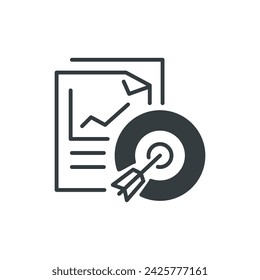 Project tasks icon, Project tasks flat vector illustration