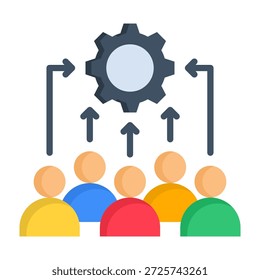 Project Team Icon Flat Style Vector Illustration