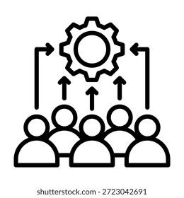 Project Team Icon Line Style Vector Illustration