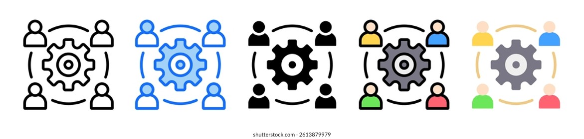 Project Team Icon Set Multiple Style Collection