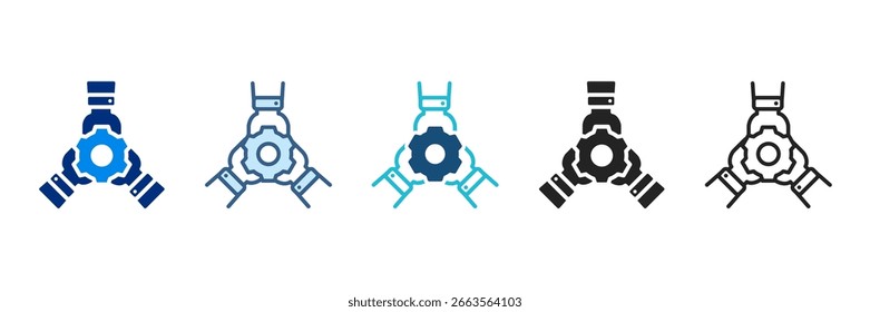 Project Team Icon Set Multiple Style Vector Illustration