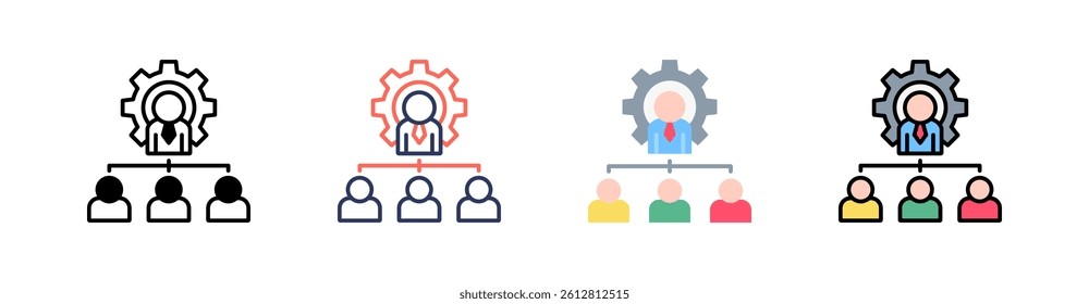 Project Team Multi Style Icon Set Vector