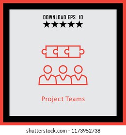 Project Teams  line icon