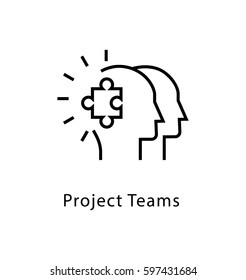 Project Teams Vector Line Icon 