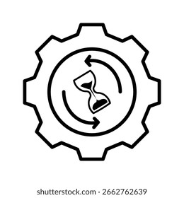 project time icon white on background
