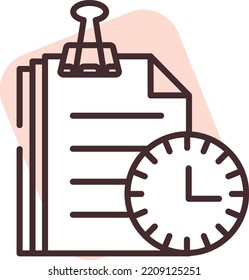 Project time, illustration, vector on white background.