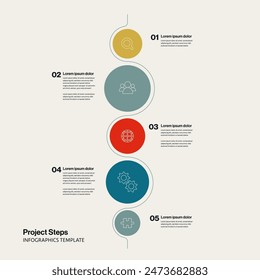 Project timeline business infographics vector concept. Milestones and plan elements. Minimal abstract design eps10 illustration.