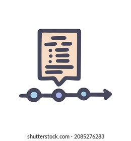 project timeline color vector doodle simple icon
