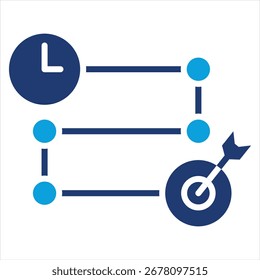 Línea de tiempo del proyecto Flat Blue Icon Ilustración vectorial