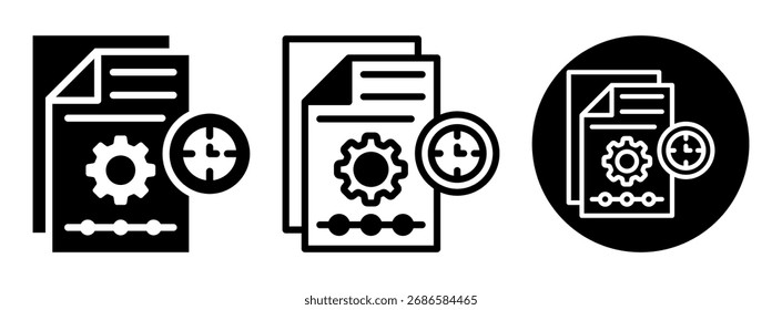 Glifo de Coleção de Ícones da Linha do Tempo do Projeto e Ilustração de Vetor Misto