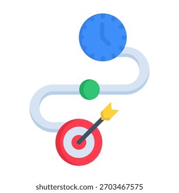 Project Timeline Icon Flat Style Vector Illustration