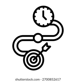 Ilustración vectorial de estilo de línea de ícono de línea de tiempo de proyecto