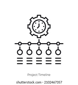 Project Timeline Icon. Outline Style Icon Design Isolated On White Background