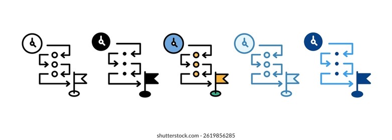 Project Timeline Icon Set Multiple Style Collection
