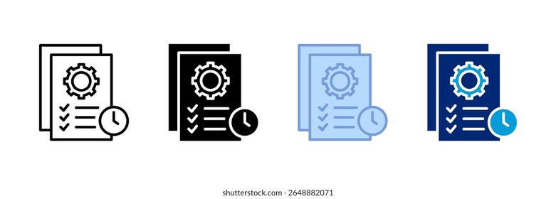 Project Timeline Icon Set Multiple Style Collection