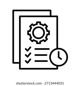 Ilustración vectorial de iconos de esquema de línea de tiempo de proyecto