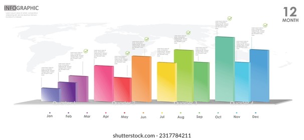 project timeline schedule Infographic template for business. 12 Months modern Timeline diagram calendar with presentation vector infographics.