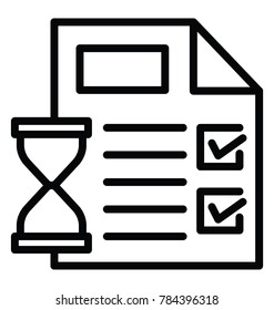 Project timeline, task deadline line icon