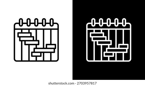 Entwurf des weißen Symbolsatzes für die Projektzeitleiste