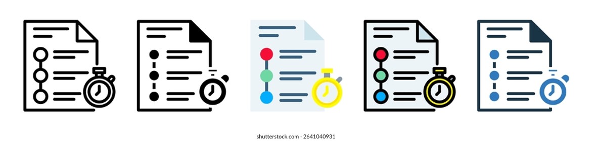 Project Timer Icon Multiple Style Vector Illustration