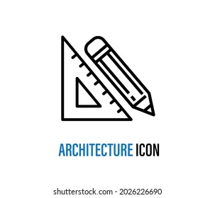 Project tools, pencil and ruler symbol on white background. Construction sign for mobile concept and web design. Vector graphics.
