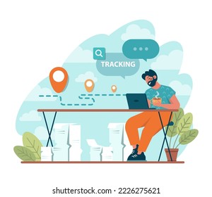 Project tracking concept. Successful business project planning, development and scheduling. Task completion or progression monitoring. Flat vector illustration