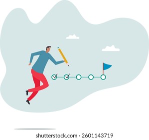 Project tracking, goal tracker, task completion or checklist to remind project progress .business concept.flat character.character for design