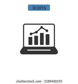 símbolos de seguimiento de proyectos vectores de elementos para web infográfica