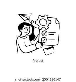 Project vector outline style Design Vector Stock illustration. 