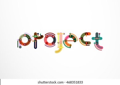 Project word letter banner. Thin line flat design banners for website, mobile website, presentation or printing